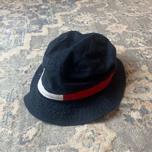 Tommy Vintage Bucket Hat with Red and White Stripe